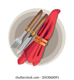 dish and cutleries elegant icon