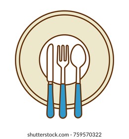 dish with cutleries icon