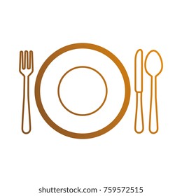 dish with cutleries icon