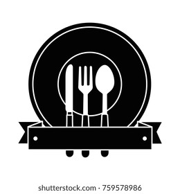 dish with cutleries icon