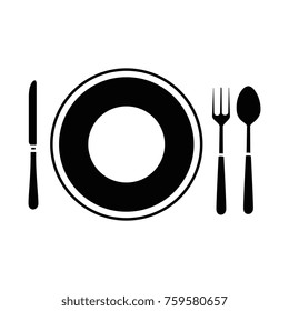 dish with cutleries icon