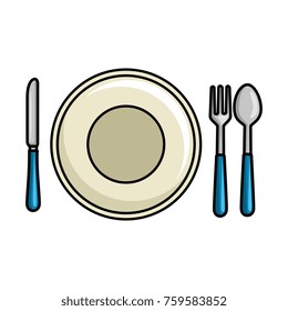 dish with cutleries icon