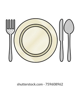 dish with cutleries icon