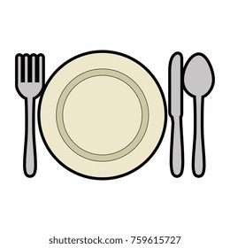 dish with cutleries icon