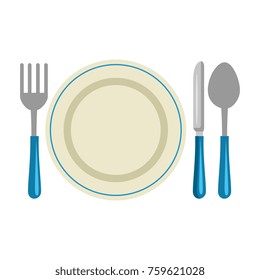dish with cutleries icon