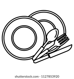 dish with cutleries icons
