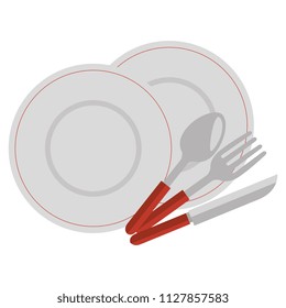 dish with cutleries icons