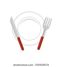 dish and cutlery kitchen tool isolated icon