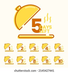 dish day left countdown icon for cafe restaurant opening new menu