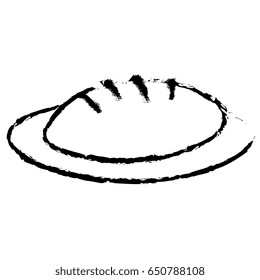 dish with delicious bread isolated icon