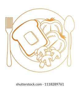 dish with delicious breakfast menu