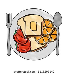 dish with delicious breakfast menu