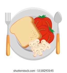 dish with delicious breakfast menu