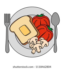 dish with delicious breakfast menu