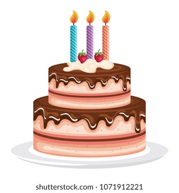 dish with delicious cake celebration