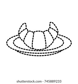 dish with delicious croissant