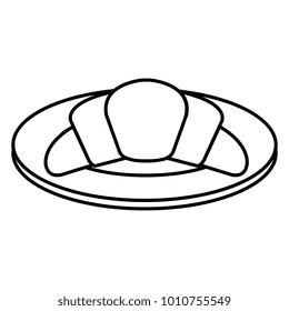 dish with delicious croissant bread icon