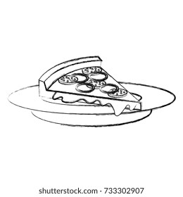 dish with delicious italian pizza
