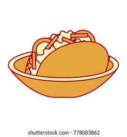 dish with delicious mexican food tacos