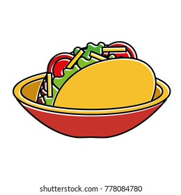 dish with delicious mexican food tacos