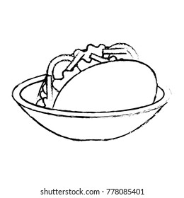 dish with delicious mexican food tacos