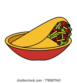 dish with delicious mexican food tacos