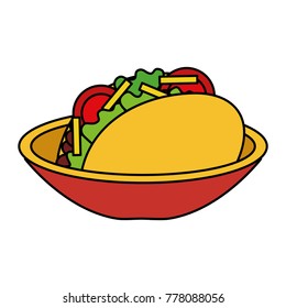 dish with delicious mexican food tacos