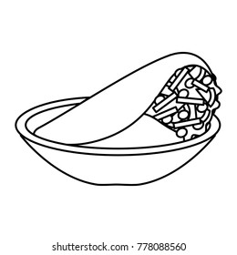 dish with delicious mexican food tacos