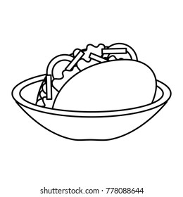 dish with delicious mexican food tacos