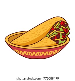 dish with delicious mexican food tacos