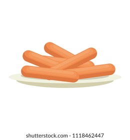 dish with delicious sausages