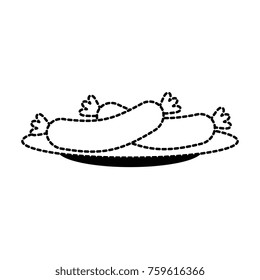 dish with delicious sausages