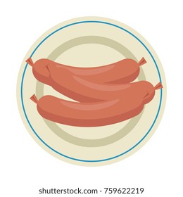 dish with delicious sausages