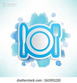 Dish design,water colour design,clean vector