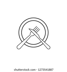 Dish didn't like , table etiquette icon. Can be used for web, logo, mobile app, UI, UX