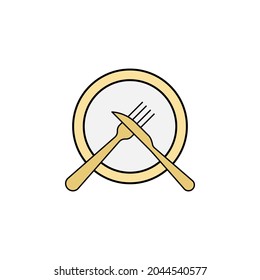 Dish didn't like , table etiquette colored icon. Can be used for web, logo, mobile app, UI, UX