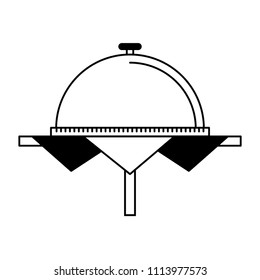 Dish dome isolated in black and white