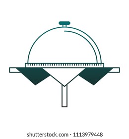 Dish dome isolated in blue lines