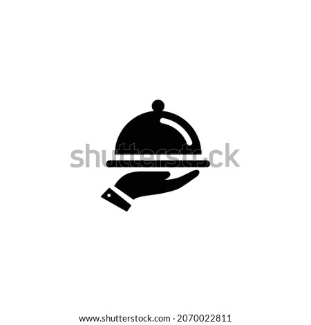 Dish dome plate simple flat icon vector illustration