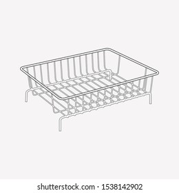 Dish drainer icon line element. Vector illustration of dish drainer icon line isolated on clean background for your web mobile app logo design.