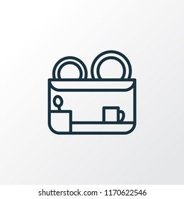 Dish dryer icon line symbol. Premium quality isolated housework element in trendy style.