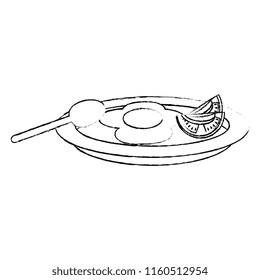 dish with egg fried and tomato