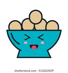 dish with eggs kawaii style