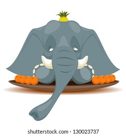 Dish with elephant for terribly hungry