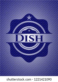 Dish emblem with denim texture