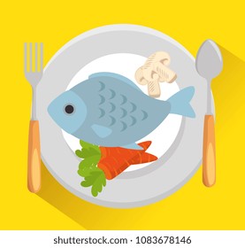 dish with fish and vegetables