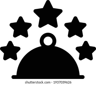 dish five star hotel vector glyph flat icon