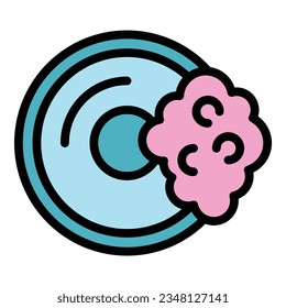 Dish foam icon outline vector. Clean wash. Water cleaner color flat
