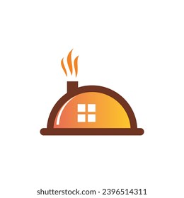 dish food hot plate logo