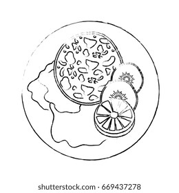 dish with food icon